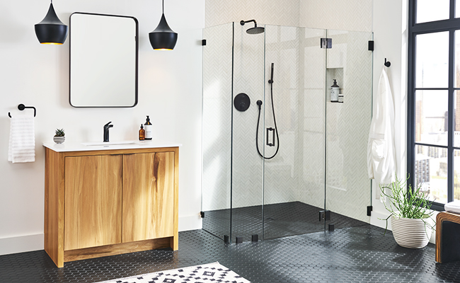 Faucet, sink, vanitie and shower