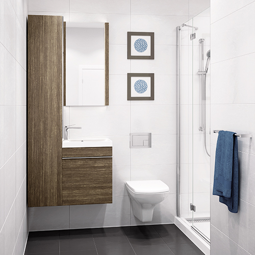 Mini Studio vanity with mirror and integrated LED lighting