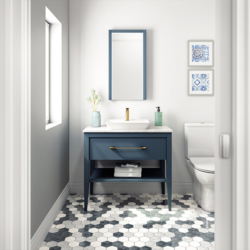 Tuxedos console with mirror or pharmacy 1 to 3 doors, recessed or surface.