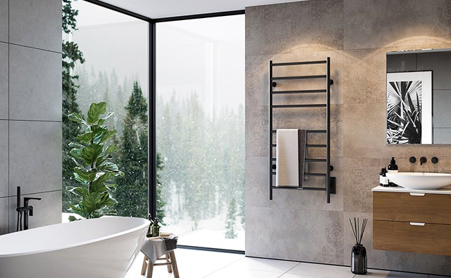 Black towel warmer from ICO bath