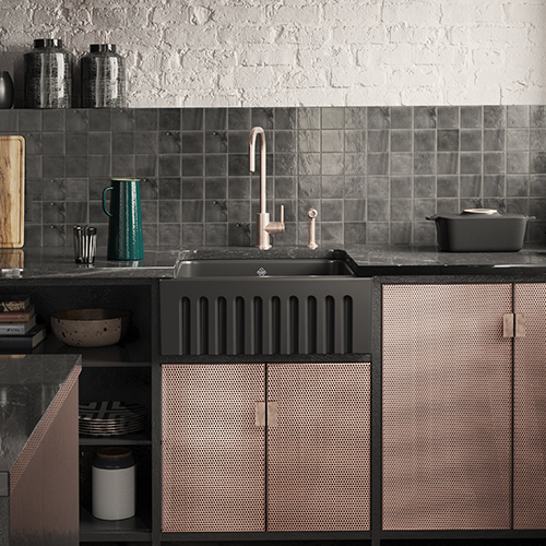 Kitchen sink from the Shaw® Bowland collection in black finish