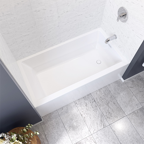 Freestanding bathtub from the Entrepreneur Series from the Albana collection by Produits Neptune with a white finish