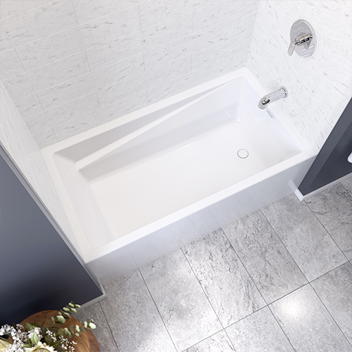 Freestanding bathtub from the Entrepreneur Series from the Azea collection by Produits Neptune with a white finish