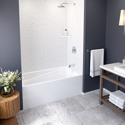 Freestanding bathtub from the Entrepreneur Series from the Azea collection by Produits Neptune with a white finish