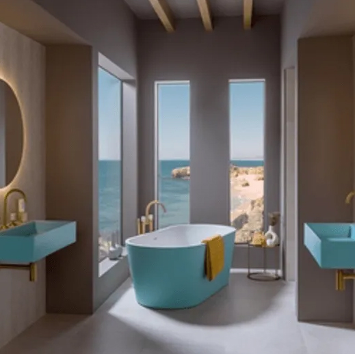 Modern bathroom design featuring the latest trends in style and functionality