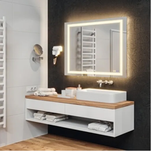 Stylish and functional mirrored cabinet for a well-organized space