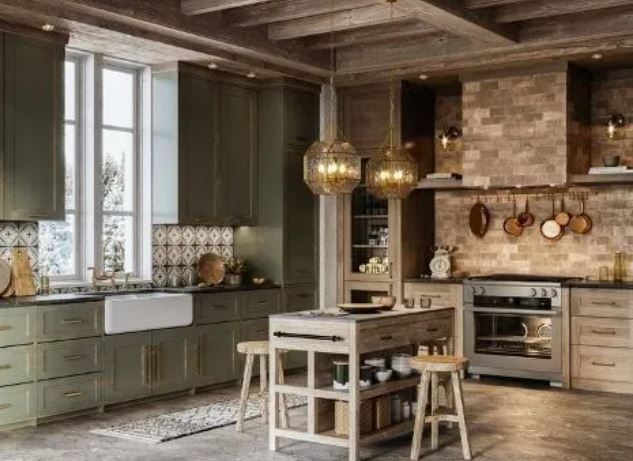 Modern bathroom design inspired by nature, featuring earthy tones, wood accents, and organic textures.