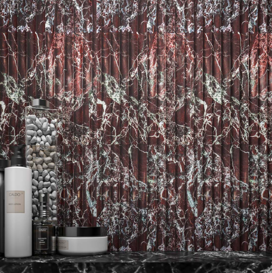 The Geometric Rosso Levanto Fluted by Walker Zanger.