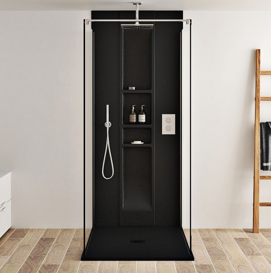Black shower base