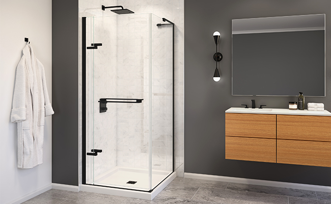 Salle de bain, porte de douche