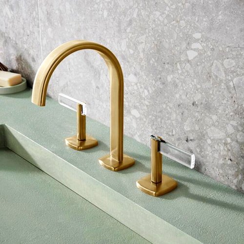 Sink faucet in the collection Allaria® of BrizoMD, Brilliance® Luxe Gold with handles, Brilliance® Luxe Gold/transparent