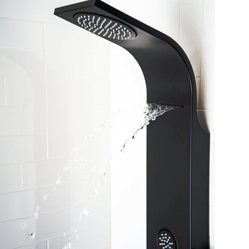 Massaging waterfall from PierDeco PD-810-S/MBKSS Aquamasage® shower column, black