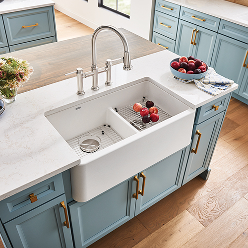 Blanco Ikon 33 2-bowl low-split undermount kitchen sink.