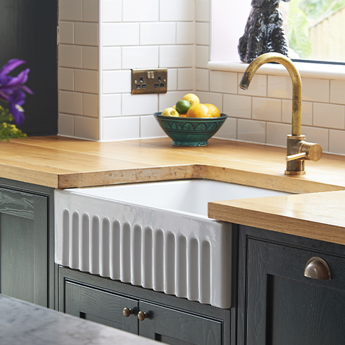 Kitchen sink from the Shaw® Bowland collection in white finish