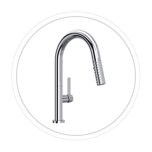 Rohl® Tenerife™ C-Spout Bar/Prep Faucet with Pull-Down Spray