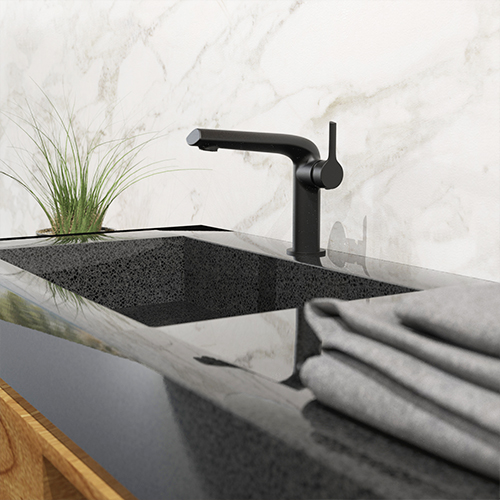 Sink faucet from the Nobua collection in matte black finish