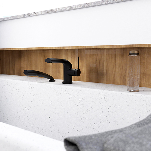 Nobua collection bathtub faucet in matte black finish