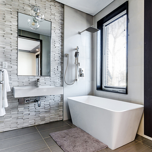 Volta collection shower faucet in chrome finish