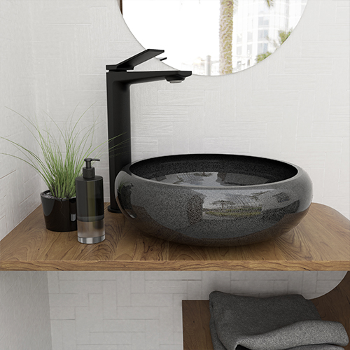 Volta collection sink faucet in matte black finish