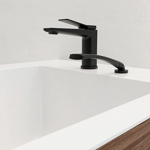 Volta collection bathtub faucet in matte black finish