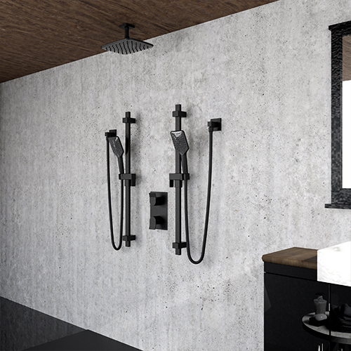 Volta collection shower faucet in matte black finish
