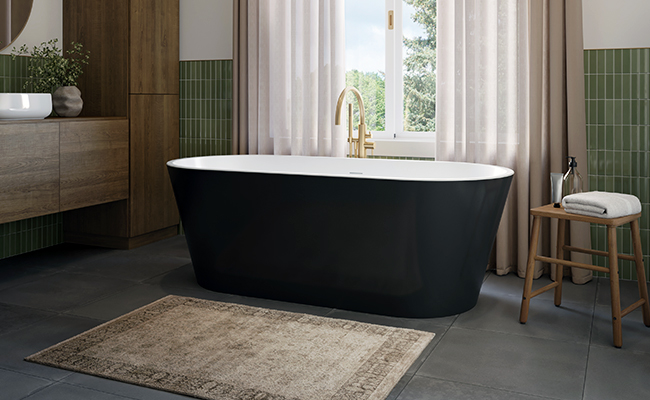 Baignoire au fini noir de la collection Riga de Produits Neptune