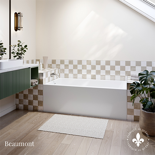 Acrylic bathtub from the Beaumont collection by Produits Neptune