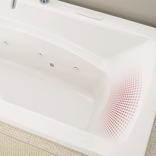 Acrylic bathtub from the Believe collection with Rayola system by Produits Neptune