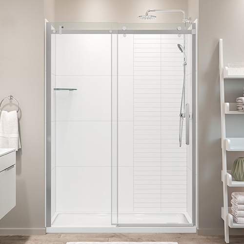 Utile Erosion Bora White shower wall by MAAX