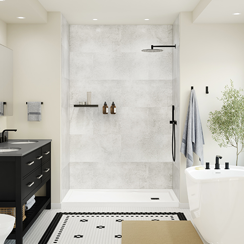 MAAX Dark Grey Marble Manhattan Shower Tile