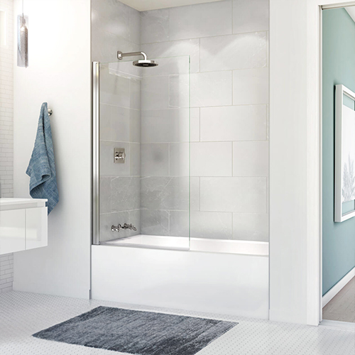 Rubix Access Bathtub with MAAX Edge Tub Screen in Chrome