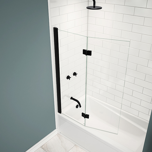 MAAX Edge Duo Pivoting Bathtub Screen in Matte Black MAAX