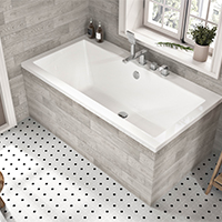 Built-in bathtub with faucet and hand shower