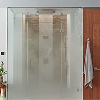 Douche vapeur avec robinetterie chrome.