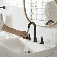 Lavabo et robinet noir