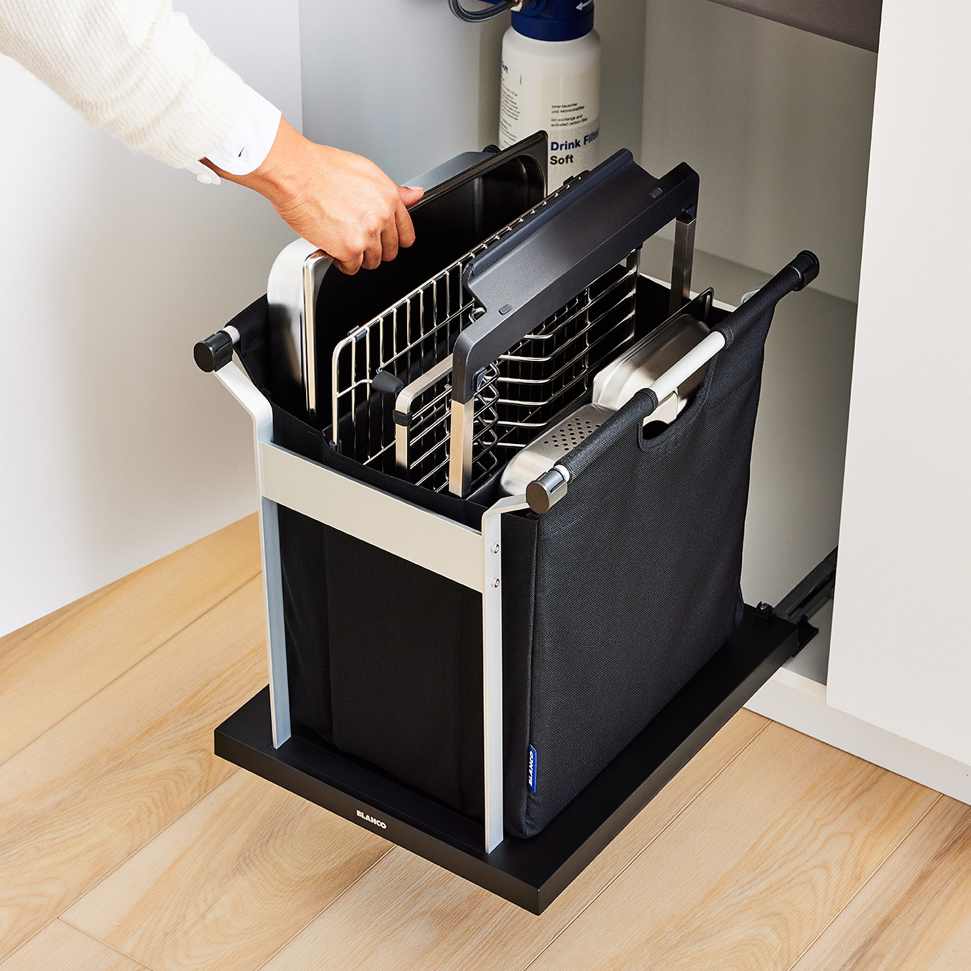 Under sink kitchen organizer.