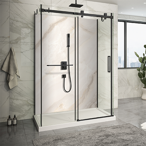 Custom bathroom shower wall and door – Zitta Group bathroom plumbing products, Piazza collection