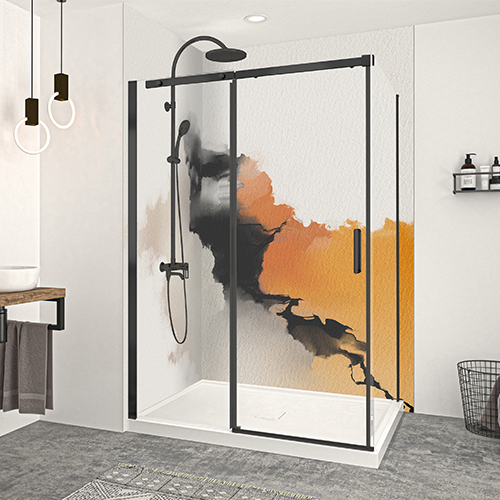 Custom bathroom shower wall and door – Zitta Group bathroom plumbing products, Vague collection