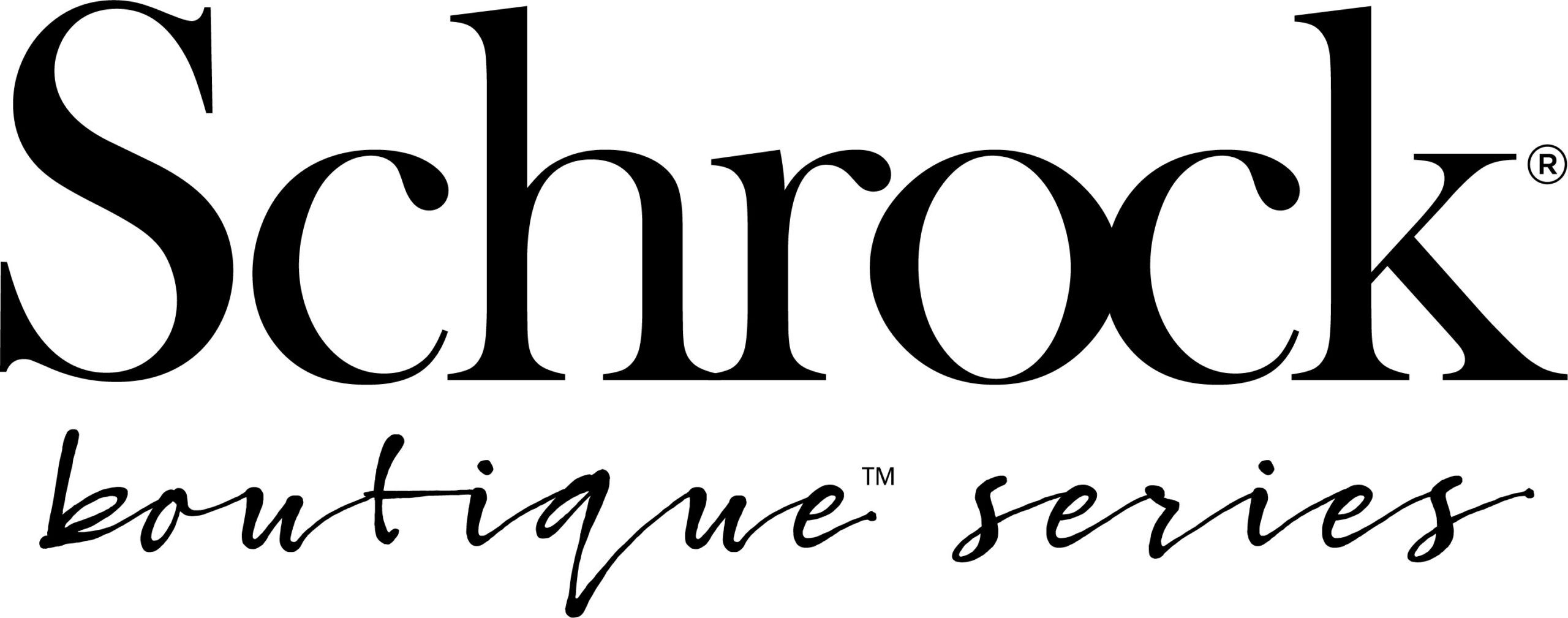 Logos for Schrock Entra Series, Schrock Trademark Series, and Schrock Boutique Series.